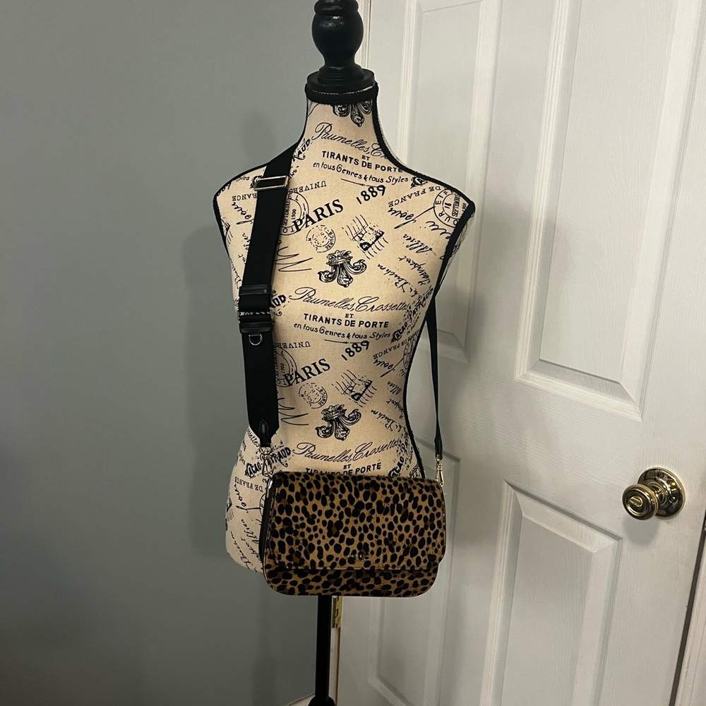 Authentic Kate Spade Buddie purse leopard pattern with calf hair